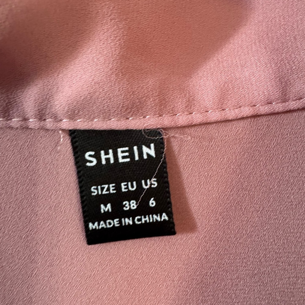 SHEIN Dusty Pink Tie-Front Blouse - Picture 2 of 4